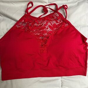 Zenana red lace bralette